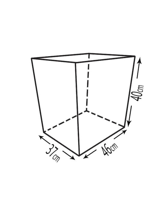 GTMED Metallic Box Wood Storage 46x40x37cm Silver