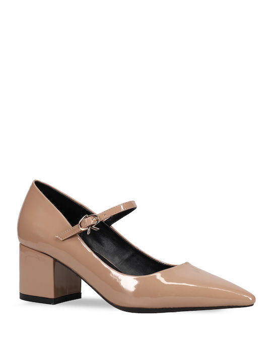 Migato Patent Leather Beige Heels