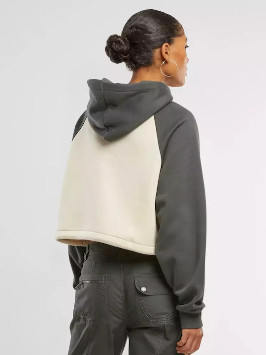 Signature Cropped Γυναικείο Φούτερ Ecru/grey