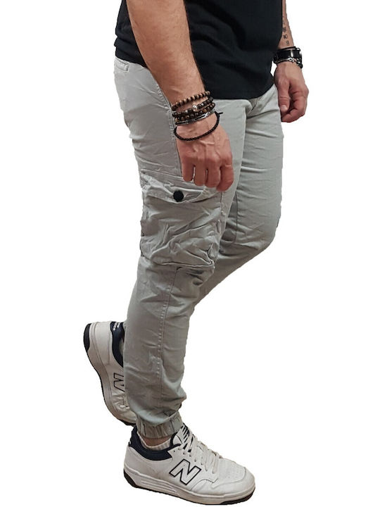 1355 Παντελόνι Cargo σε Slim Εφαρμογή Light Grey, Gray Melange