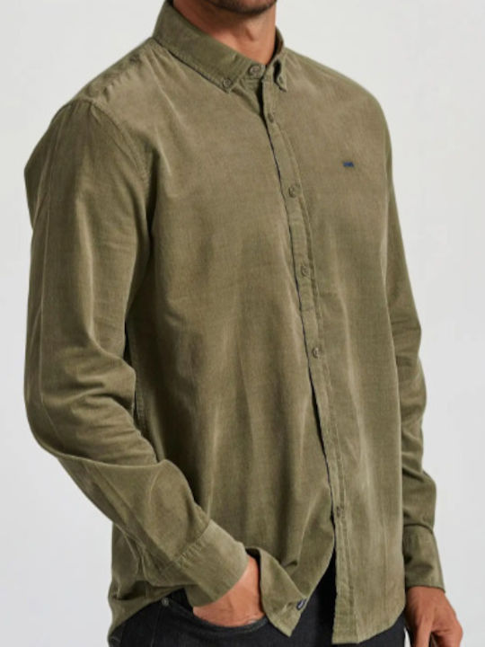 Long-sleeved Corduroy Shirt Cement
