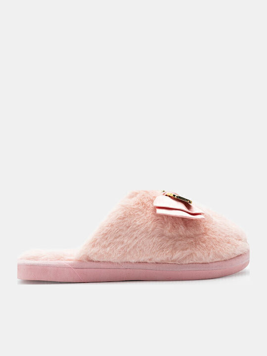 Winter Damen Hausschuhe mit Fell Rosa
