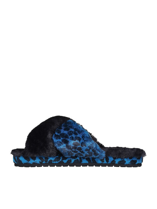 Cozy Slide Winter Women's Slippers with Fur Black