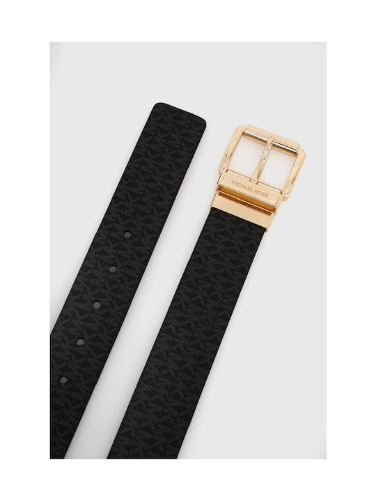 Leather Women's Belt Black Velvet-Black Metal