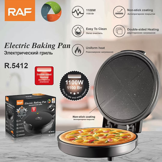 Raf R.5412 Κρεπιέρα 30cm Μαύρη 1100W