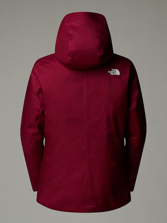 Quest Insulated Women's Hiking Short Sports Jacket for Winter with Hood Beetroot