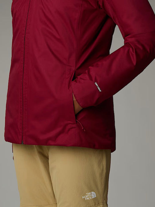 Quest Insulated Women's Hiking Short Sports Jacket for Winter with Hood Beetroot
