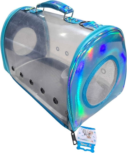 Geantă de mână pentru transport câine / pisici până la 6kg Albastru M42xL28xA25cm.