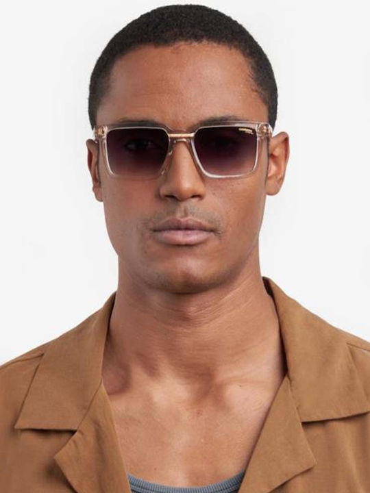 Carrera Men's Sunglasses with Black Horn-Rimmed Frame and Grey Polarized Lenses 02/S 807/M9