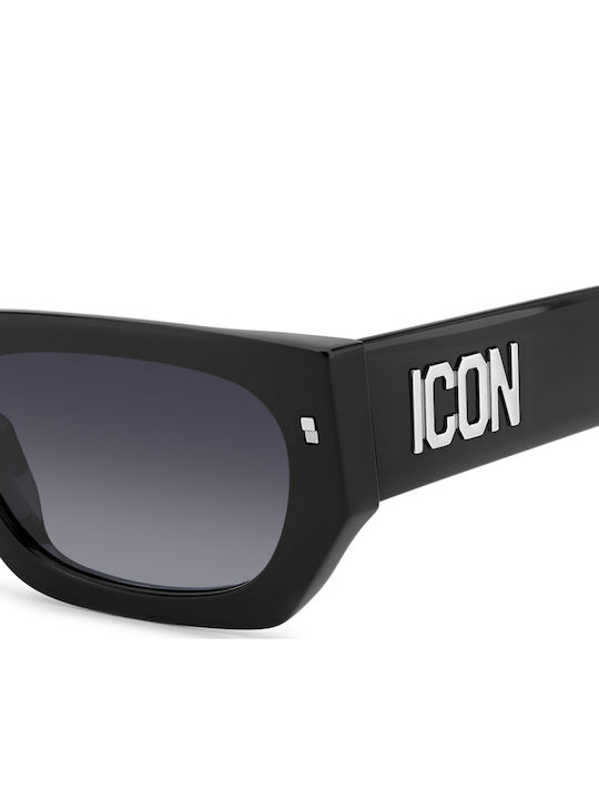 Dsquared2 Icon Γυναικεία Γυαλιά Ηλίου με Μαύρο Κοκκάλινο Σκελετό και Μαύρο Ντεγκραντέ Φακό ICON 0017 807