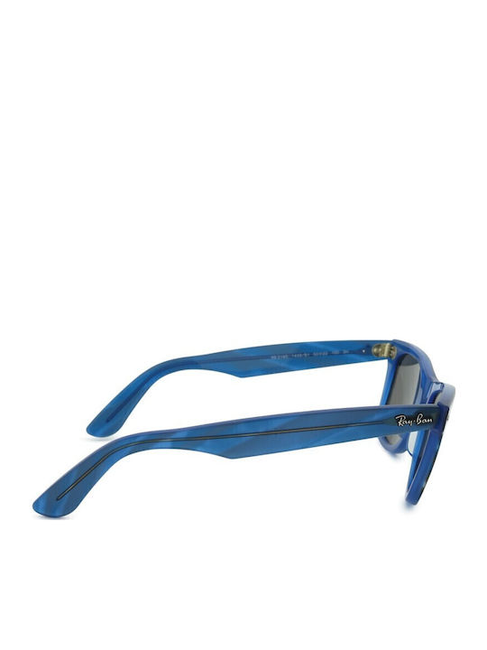 Ray Ban Wayfarer Унисекс Слънчеви Очила с Син Пластмасов Рамка и Сиви Стъкла RB2140 1409B1