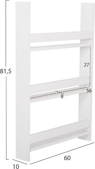 Shelf Wall Sani 60x10x90cm White Shelf Wall Sani 60x10x90cm White