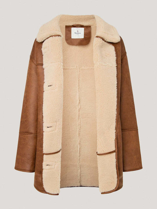 Sherpa Дамско Кафяв Overshirt