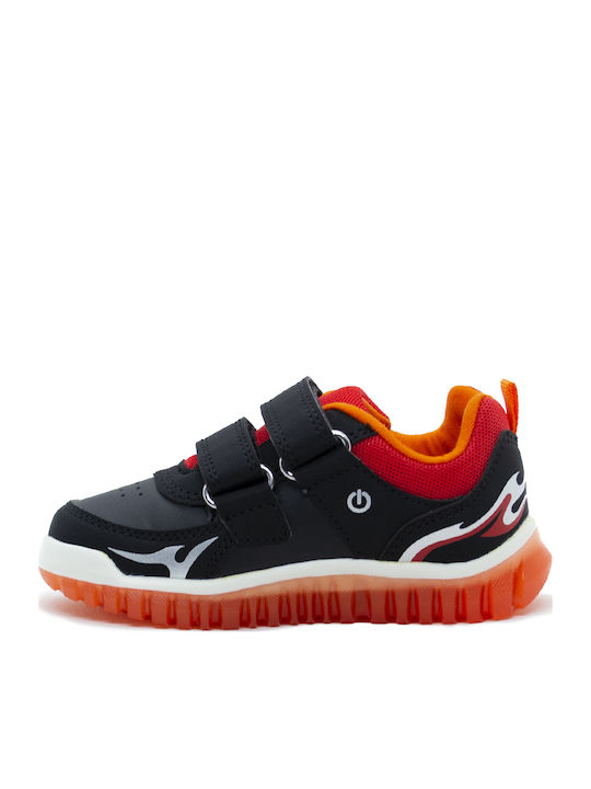 Παιδικά Sneakers με Σκρατς & Φωτάκια Μαύρα