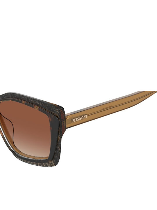 Missoni Women's Sunglasses with Brown Tartaruga Plastic Frame and Brown Gradient Lens