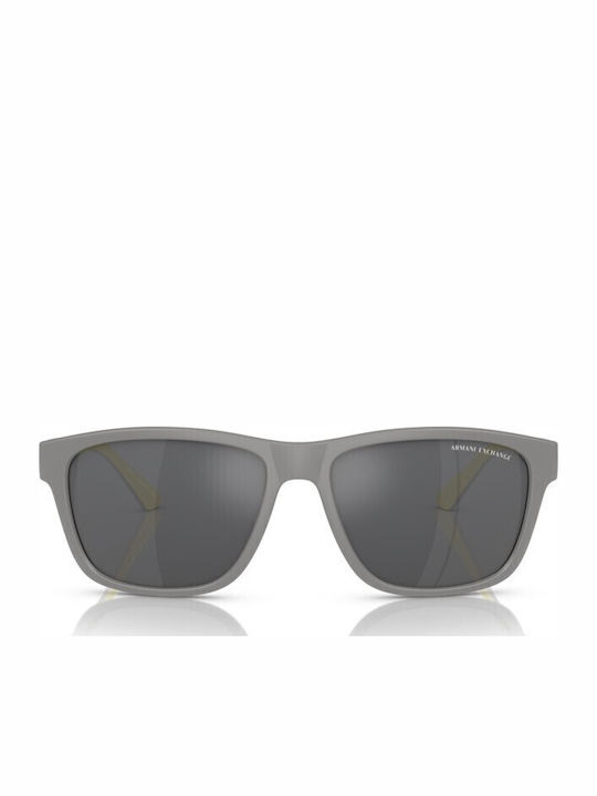 Armani Exchange Men's Sunglasses with Gray Plastic Frame and Gray Lens
