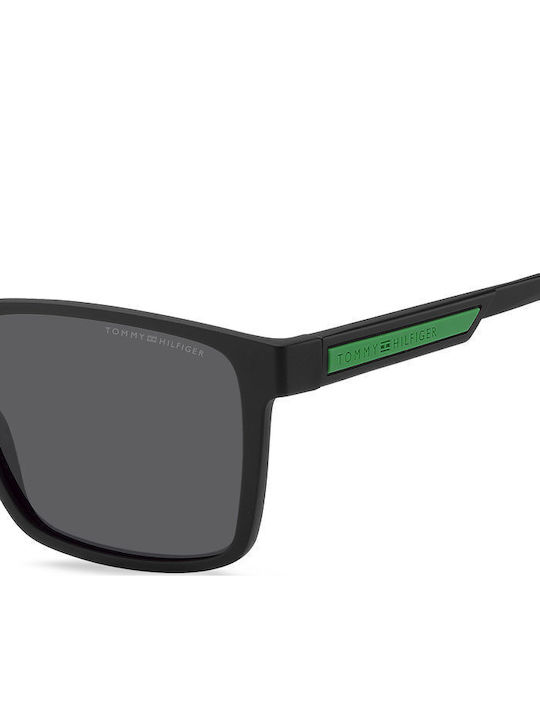 Tommy Hilfiger Men's Sunglasses with Black Horn-Rimmed Frame and Grey Lens TH2088/S 003/IR
