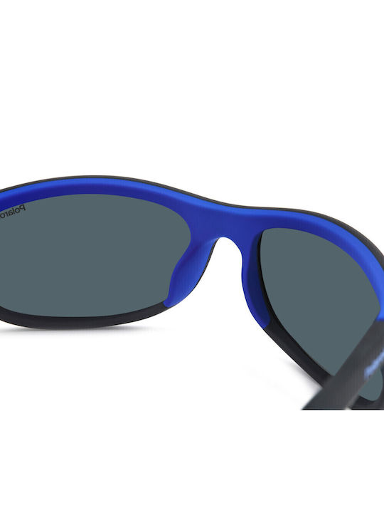 Polaroid Men's Sunglasses with Black Plastic Frame and Black Lens