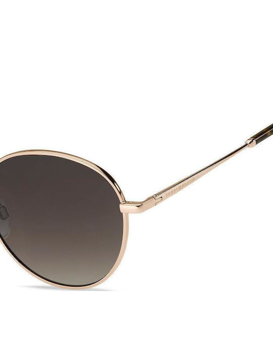 Tommy Hilfiger Unisex Sunglasses with Rose Gold Metal Frame and Brown Gradient Lens