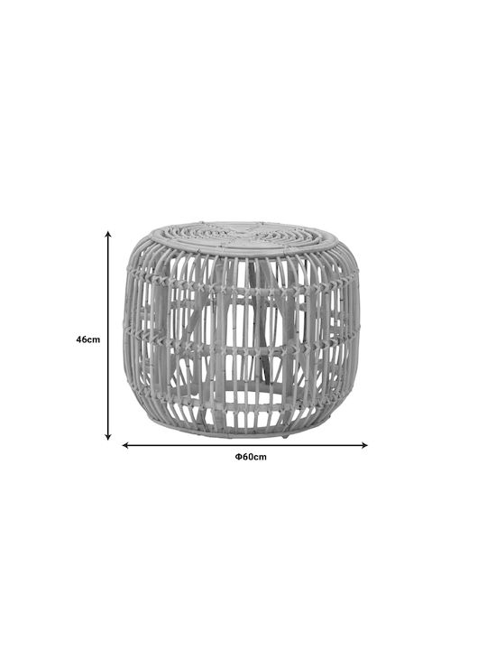 Stool Outdoor Rajesty Φυσική Απόχρωση 60x60x46cm