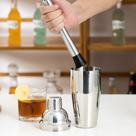 Set complet pentru barman Lewe Mc-m12 Suport din bambus 12 piese 750 ml Set barman pentru prepararea băuturilor din oțel inoxidabil