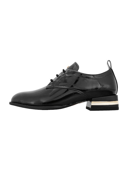 Gianna Kazakou Women's Patent Leather Oxford Shoes Black