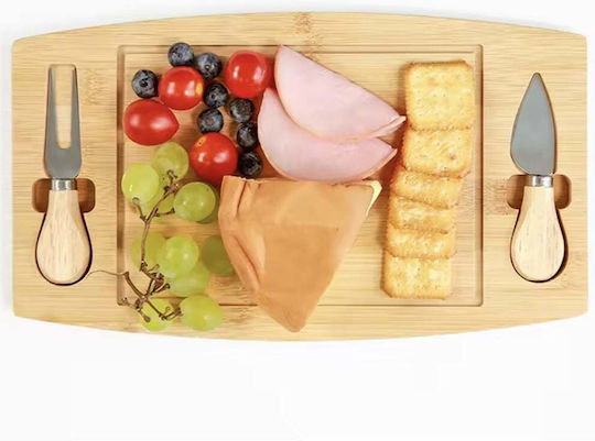 Bamboo Platter Presenting Serving Cheeses Pufo Cheese 2 Included Accessories 33 Cm