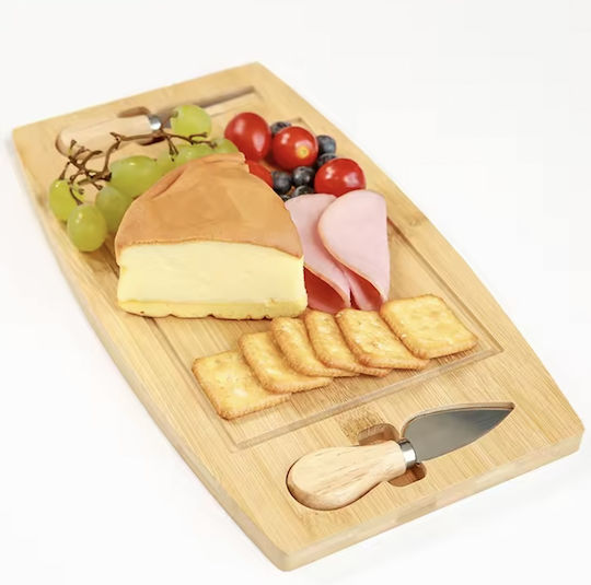 Bamboo Platter Presenting Serving Cheeses Pufo Cheese 2 Included Accessories 33 Cm