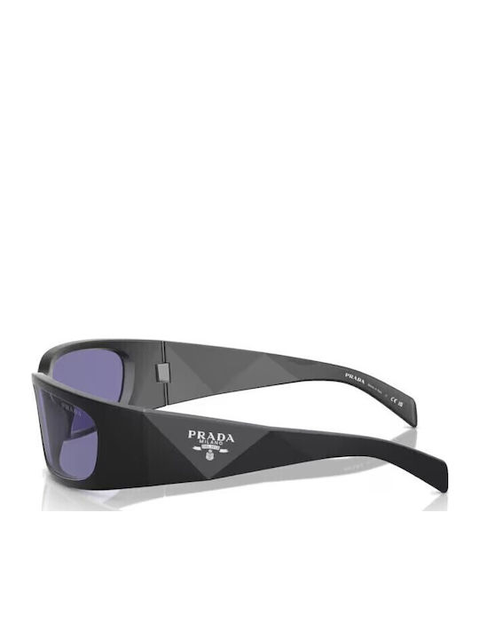 Prada Women's Sunglasses with Black Plastic Frame and Purple Lens PRA19S 1BO40G