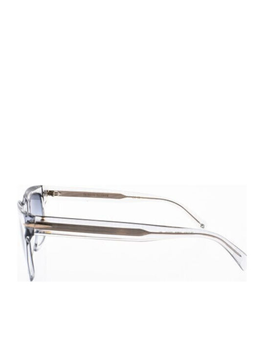 David Beckham Unisex Sunglasses with Transparent Plastic Frame and Blue Gradient Lens DB 7118/S 63M/08
