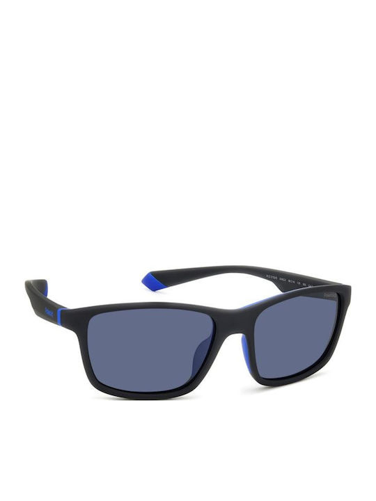 Polaroid Men's Sunglasses with Black Plastic Frame and Blue Lens PLD2153/S 0VK/C3