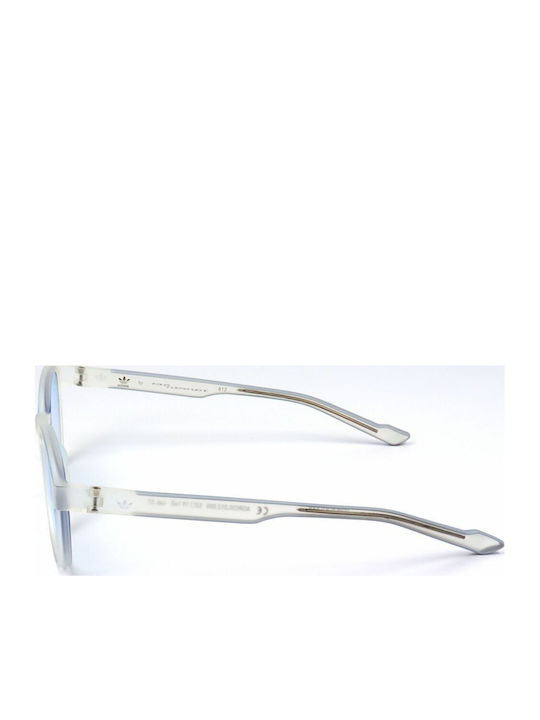 adidas Unisex Sunglasses with White Plastic Frame and Light Blue Gradient Lens AOR030-012000