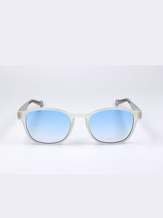 adidas Sunglasses with White Plastic Frame and Light Blue Gradient Lens AOR030-012000