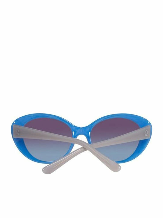 Benetton Women's Sunglasses with Blue Plastic Frame and Gray Lens BE937S 02
