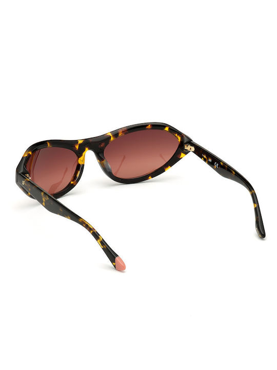 Web Women's Sunglasses with Brown Tartaruga Plastic Frame and Red Gradient Lens WE0288 52F