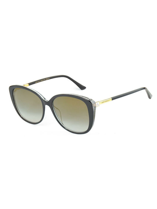 Jimmy Choo Women's Sunglasses with Black Plastic Frame and Brown Gradient Lens ALY/F/S AE2/FQ