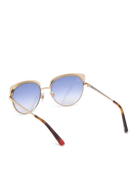 Web Women's Sunglasses with Multicolour Metal Frame and Blue Gradient Lens