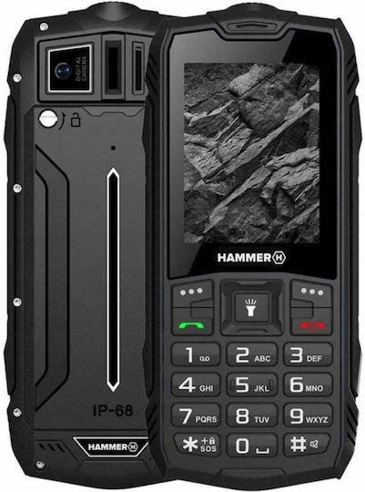 Hammer Rock Dual SIM Κινητό με Κουμπιά Μαύρο