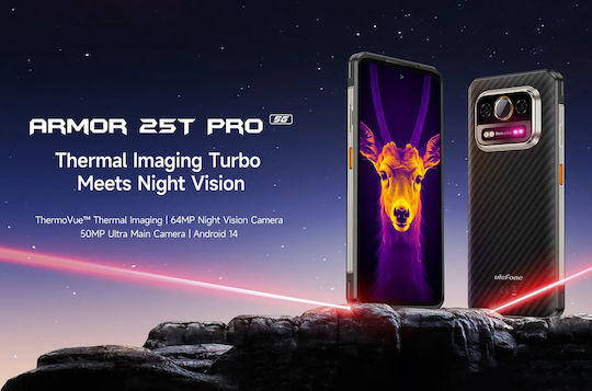 Ulefone Armor 25T Pro 5G Dual SIM (6GB/256GB) Resistant Smartphone Frost Black
