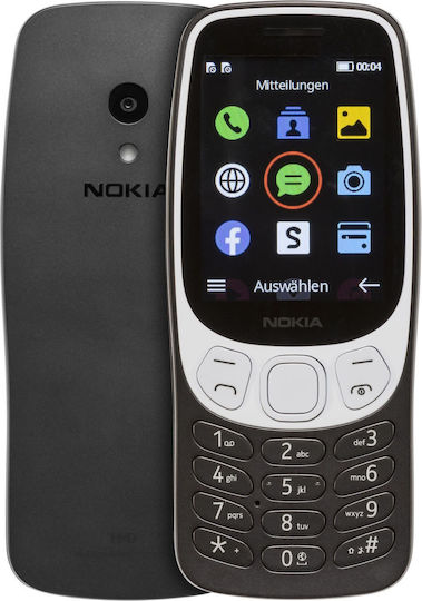 Nokia 3210 Dual SIM Κινητό με Κουμπιά (Αγγλικό Μενού) Grunge Black