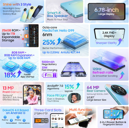 BlackView Shark 8 Dual SIM (8/256GB) Галактически Син