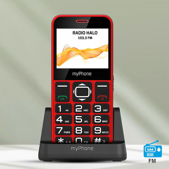 MyPhone Halo 3 Single SIM Κινητό με Μεγάλα Κουμπιά (Αγγλικό Μενού) Κόκκινο