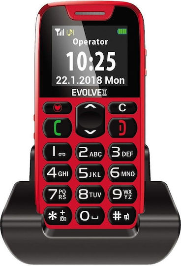 Evolveo Easyphone EP500 Single SIM Κινητό με Μεγάλα Κουμπιά Red