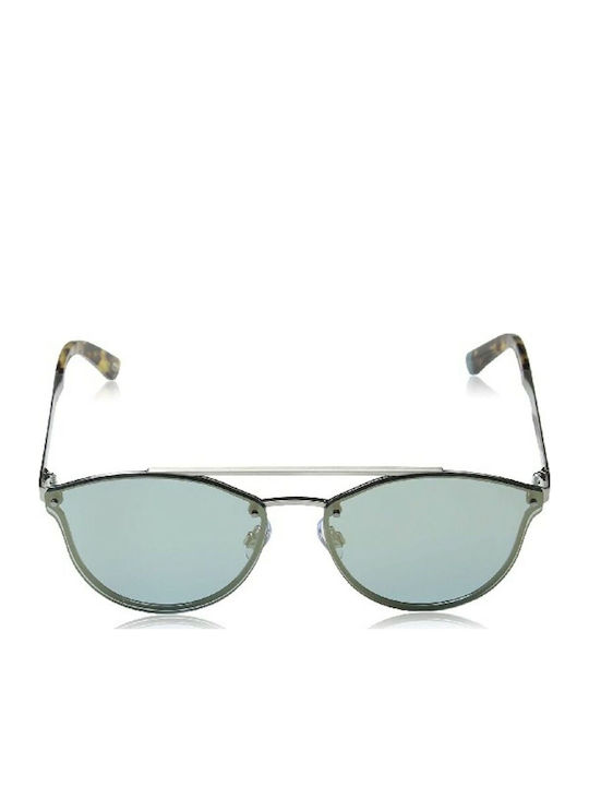 Web Men's Sunglasses with Silver Metal Frame and Green Lens