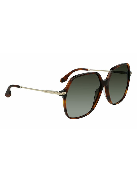 Victoria Beckham Women's Sunglasses with Brown Tartaruga Frame and Green Gradient Lens VB631S 215