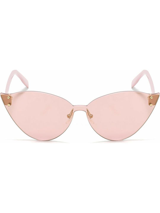 Karl Lagerfeld Women's Sunglasses with Rose Gold Metal Frame and Pink Lens KL996S-132