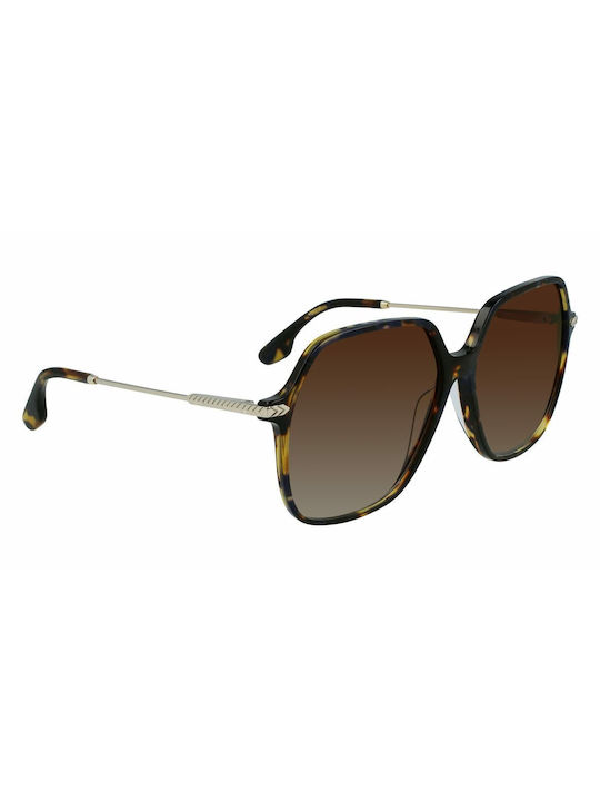 Victoria Beckham Women's Sunglasses with Brown Tartaruga Frame and Brown Gradient Lens VB631S 418