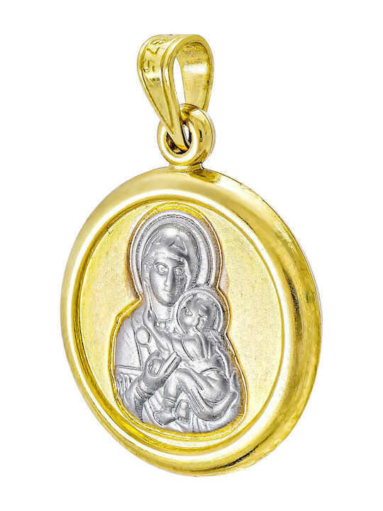Kiriakos Gofas Pendant Kids Talisman Double Sided Konstantinato made of Gold 9K KN541