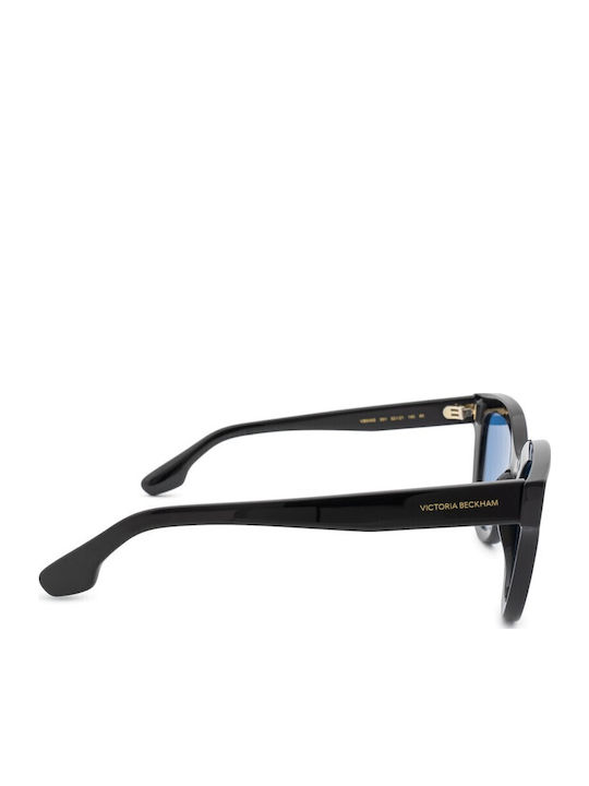 Victoria Beckham Damen Sonnenbrille mit Schwarz Kunststoff Gestell und Blau Linse