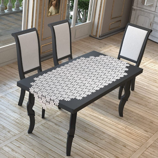 Liolios Home Läufer Lux Daisy-2 mit Ecru Stickerei 70x160cm Liolios Home Läufer Lux Daisy-2 mit Ecru Stickerei 70x160cm